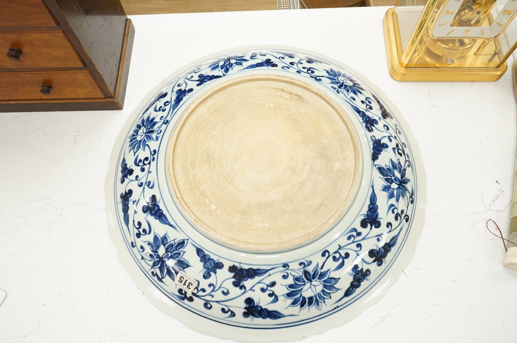 A large Chinese blue and white charger in Ming-style, 51cm diameter